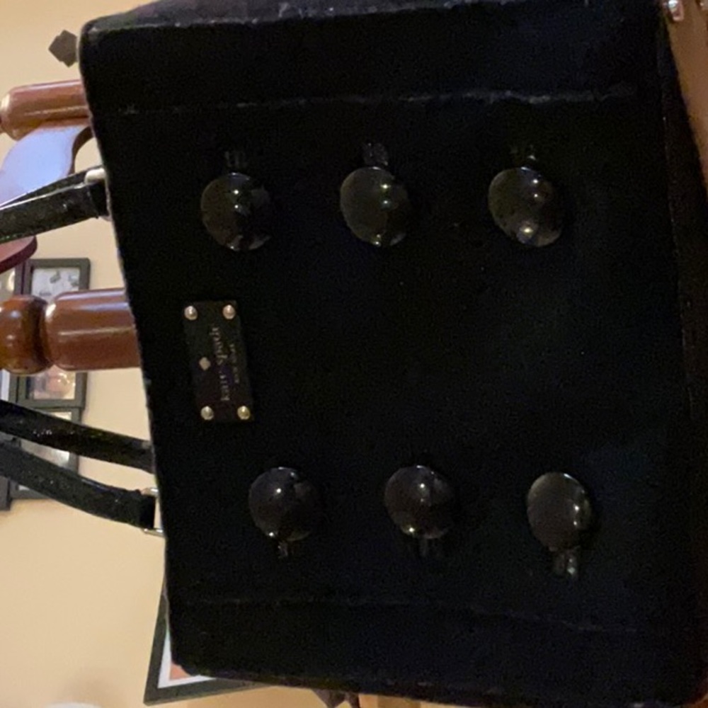 Kate Spade soft fabric button front black tote.